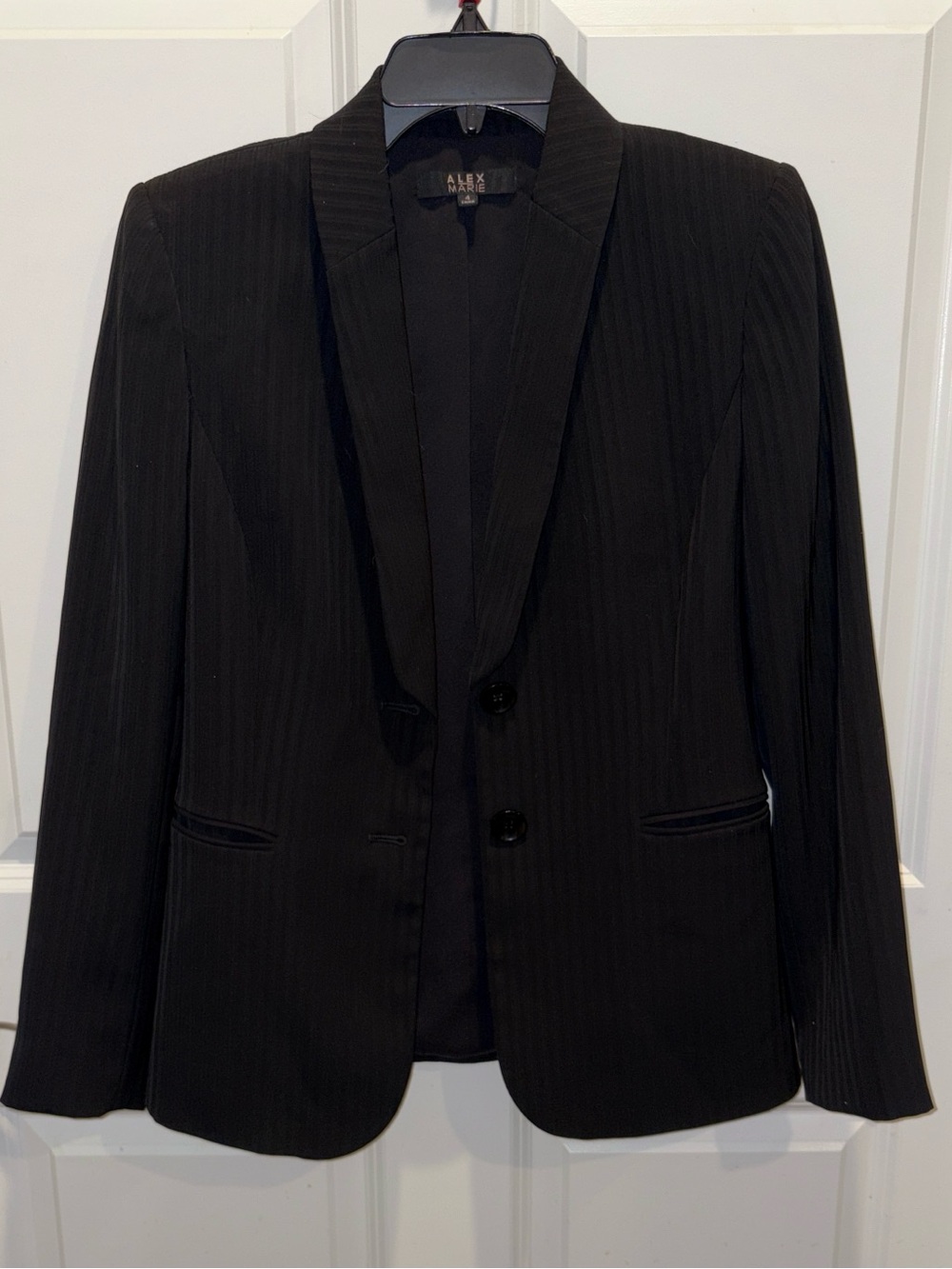 Alex Marie Black Pinstripe Blazer